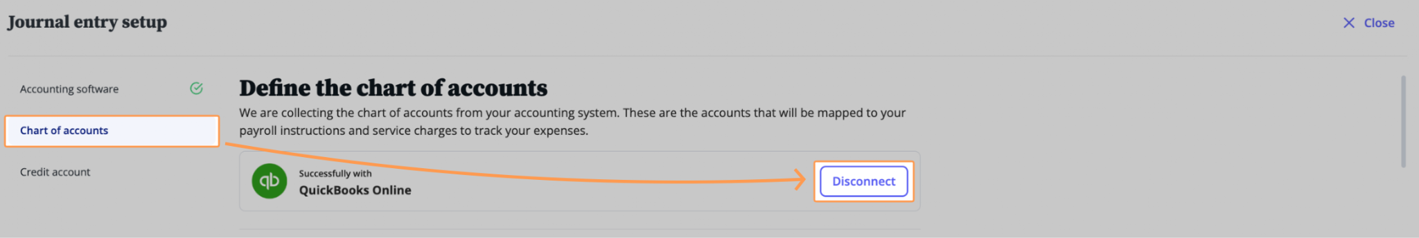 Disconnect option in settings